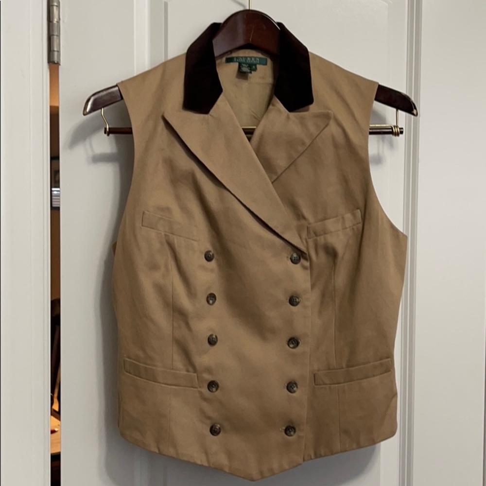 Ralph Lauren Equestrian Vest w/ Velvet collar